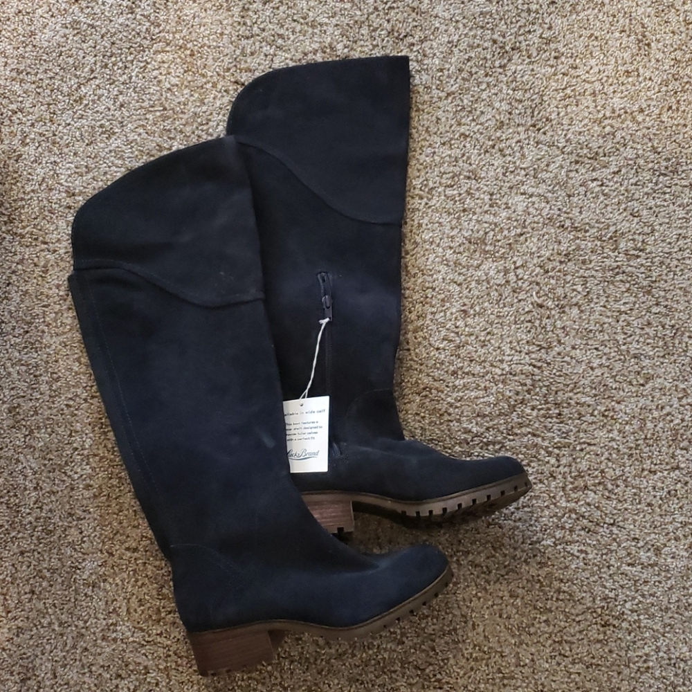 Lucky Harleen Over the Knee Boot, Blue Wide Calf